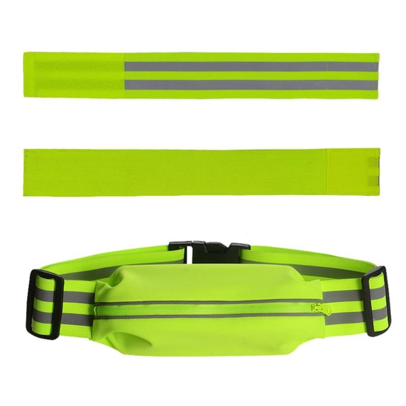 Светоотражающий светящийся пояс Будьте заметны и защищены во время ночных тренировок! Светоотражающий поясной ремень, карман для хранения, нарукавники