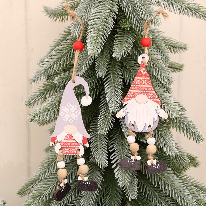 Рождественские украшения Подвеска в виде деревянной ножки Рождественская елка Безликий старик Деревянная подвеска Украшение