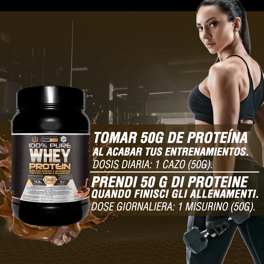 Healthy Fusion Whey Protein | Pure Whey Protein with Collagen + Magnesium | 1000g of Protein (Chocolate)