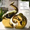 Beautiful Golden Elephant Couple for Home Decor (Pack of 2, Golden)