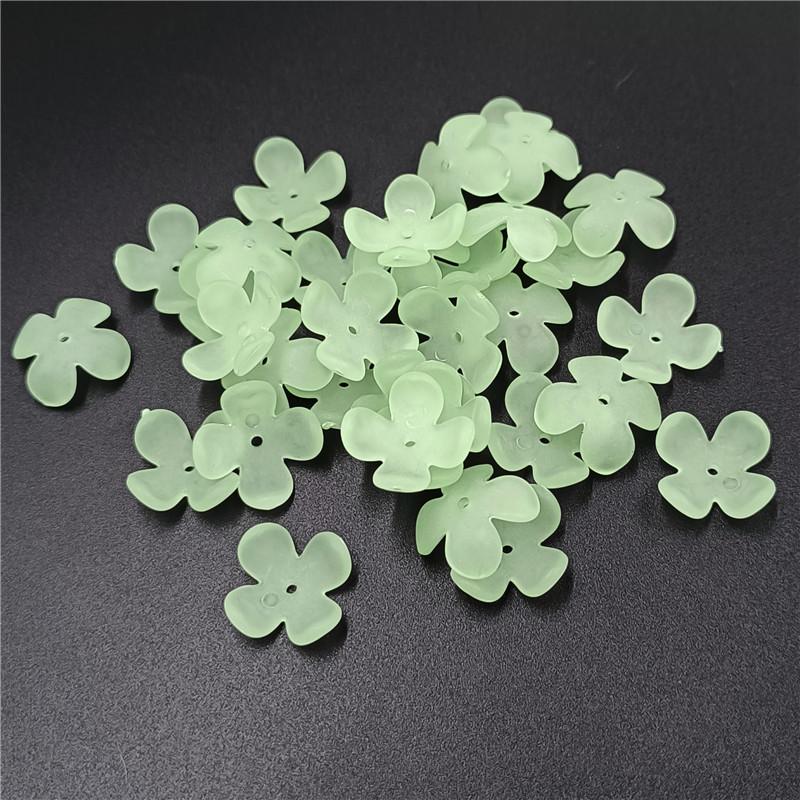 Материалы браслета и ожерелья Матовый Теплый цвет Модные ювелирные изделия своими руками Аксессуары Цветочек Акрил 20 шт. Бусины ручной работы 4-лепестковый цветок 15 мм