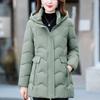 Модные зимние куртки женские парки с капюшоном свободные толстые теплые женские длинные пальто