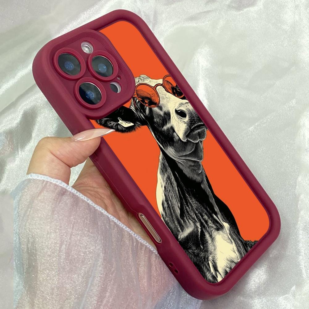JT16 Высокомерная Корова Металлическое Искусство Realme 14 15 Huawei P40 Honor 70 90 Infinix Tecno itel Motorola Google Все Модели Ангельские Глаза Мягкий ТПУ Чехол для Телефона