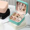 1pcs Portable Mini Jewelry Storage Box Travel Organizer Jewelry Case Leather Storage Earrings Necklace Ring Jewelry Organizer Display