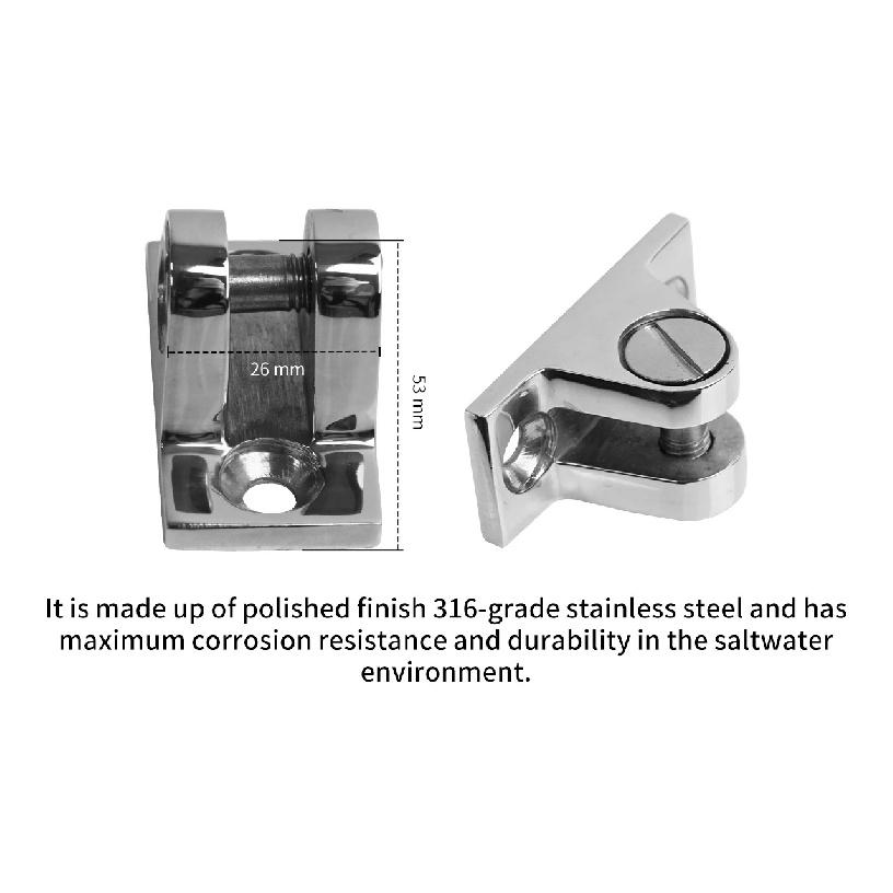 Bimini Top 90° Deck Hinge 316 Stainless Steel Marine Bimini Top Fittings Boat Accessories Marine Hardware