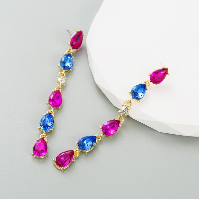 Женские серьги-капли с длинной кисточкой, разноцветные элегантные простые темпераментные геометрические серьги