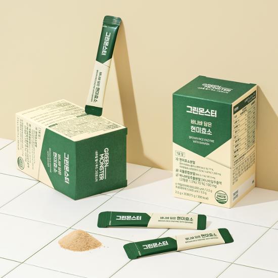 GREEN MONSTER Фермент коричневого риса с банабой 30 пакетов (запас на 1 месяц)