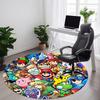 1 шт. Коврик для офиса с игровыми персонажами Марио, Круглый ковер для помещений, Подходит для офиса, Под офисные стулья, Спальня, Гостиная, Декор для дома, Декор комнаты