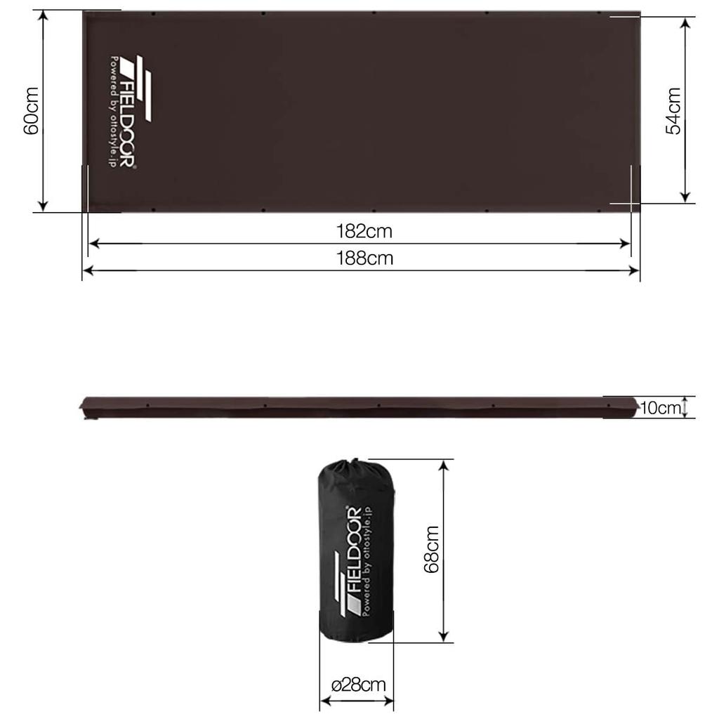 FIELDOOR Car Sleeping 10cm Automatic Inflating 2 High Density Urethane Large Air Outdoor Mat, Thick, Mattress, Pieces, Connectable, Foam, Valve, Mat,