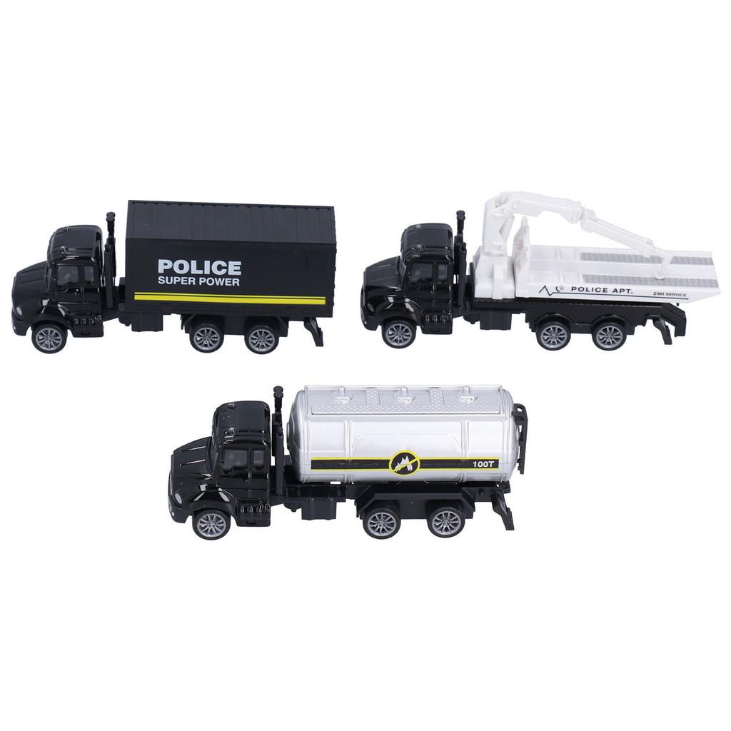 3шт 1:50 игрушечных моделей грузовиков Pull Back Recovery Tanker Truck Model Set для детей Pull Back