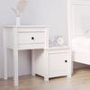 VidaXL Bedside Table White 79.5x38x65.5 Cm Solid Pine Wood 814541