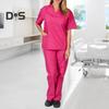 Nurse Uniform Medical Suit V Neck Nursing Uniform Salon Spa Pet Grooming Institution Work Clothes Solid Color Short Sleeve Tops Pants Set