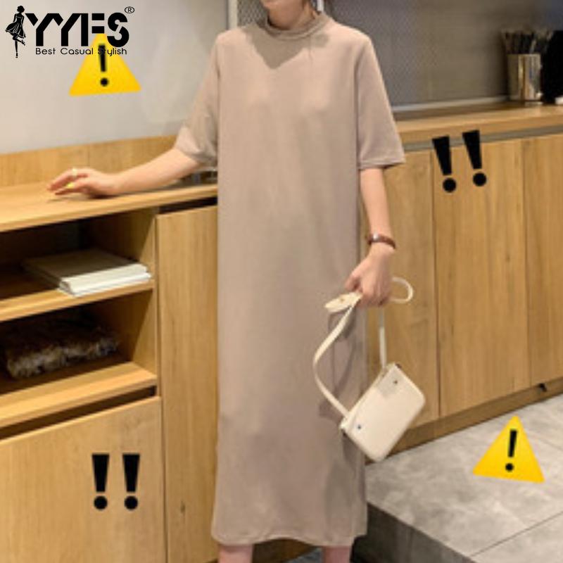 YYFS Женская мода лето весна 1/2 рукава О-образный вырез свободная талия повседневные платья