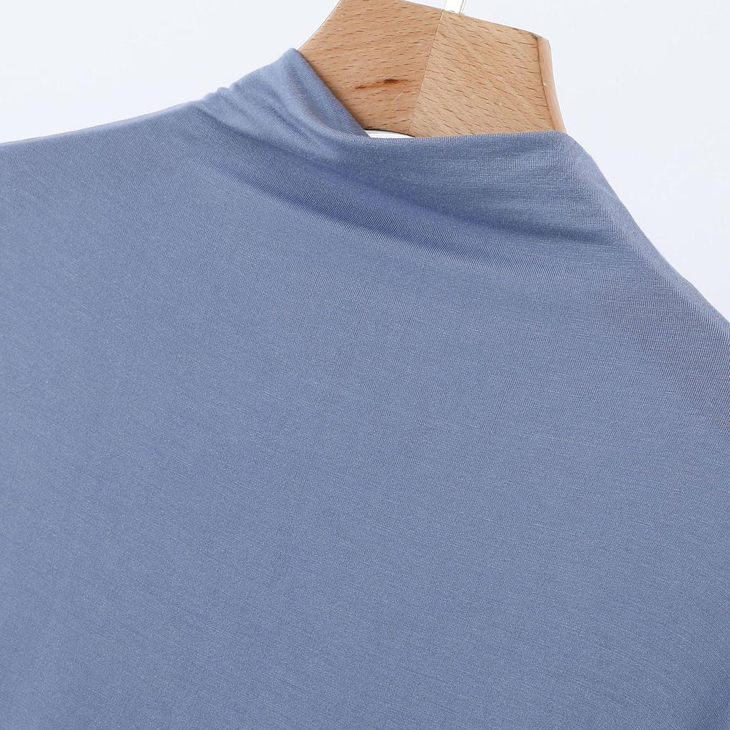 Женский пижамный комплект с высоким воротником и длинным рукавом с защитой плеч - Мягкий, гладкий, больших размеров, летняя одежда для сна