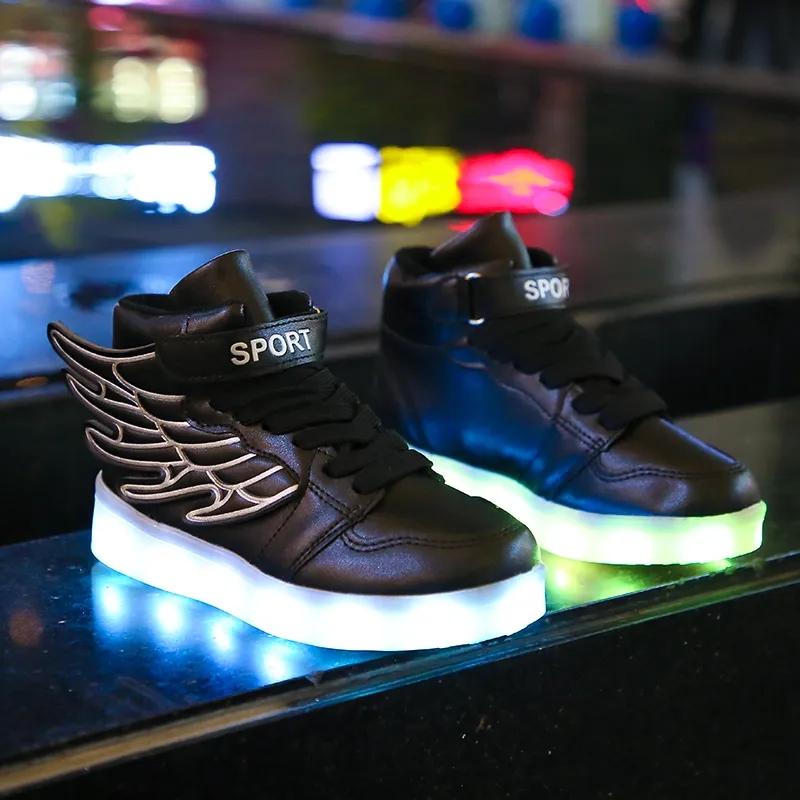 Boys Mesh Luminous Shoes Usb Rechargeable Waterproof Luminous Children's Shoes Fluorescent Shoes Baby Sports Lights Shoes for Girls and Boys