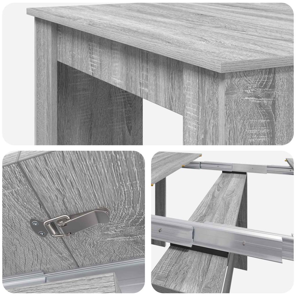 Dining Table 240 x 85 x 75 cm Particleboard Sonoma Grey