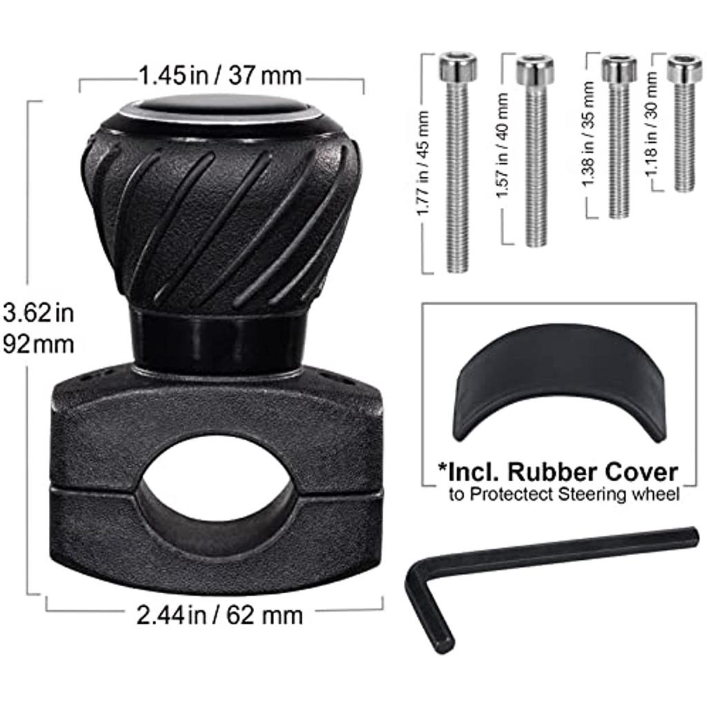 Ручка рулевого колеса, универсальная автомобильная ручка-самоубийца, ручка-вертушка, подходит для легковых автомобилей, грузовиков, вилочных погрузчиков, газонокосилок, тракторов, лодок, тележек для гольфа - черный