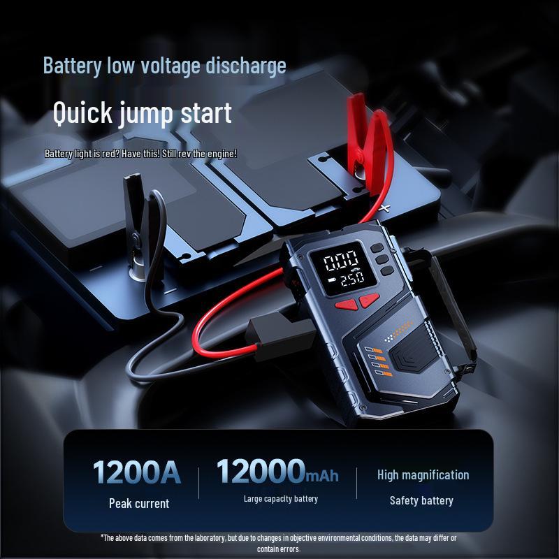 Portable Car Jump Starter & Tire Inflator with Wireless Charger