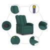 Massage Recliner with Rising Function Dark Green Fabric