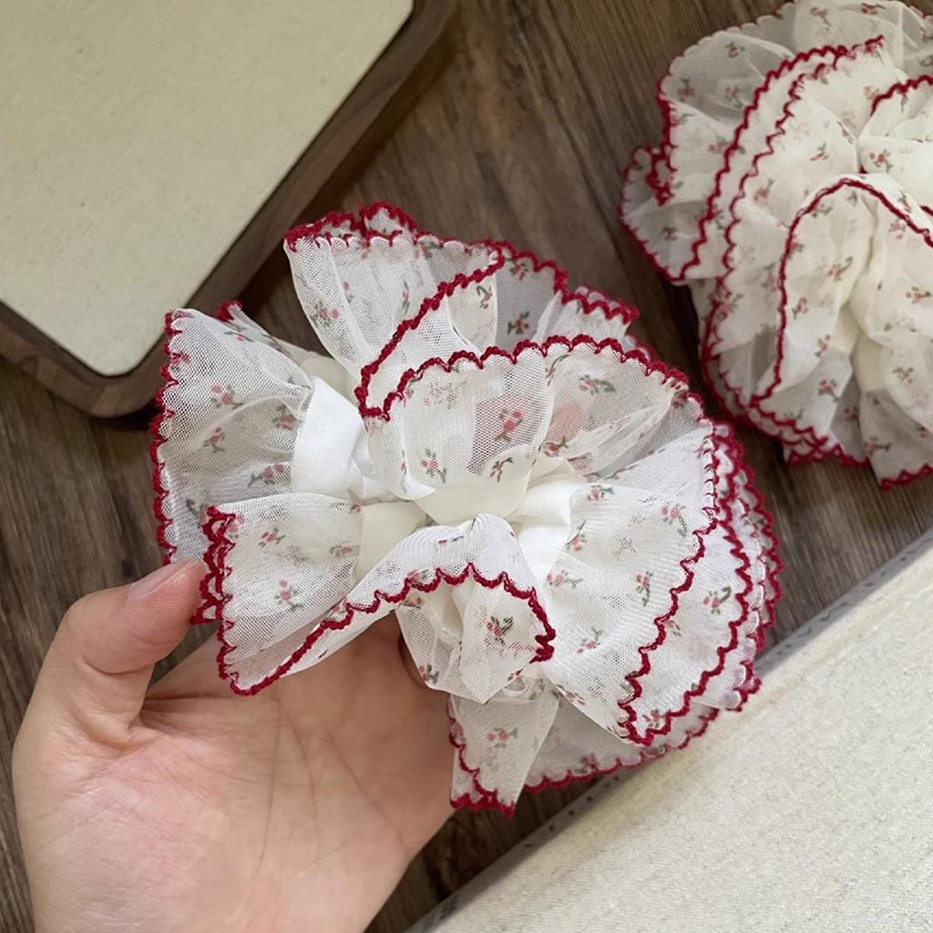 Lace Hair Scrunchies Thick Oversized Hair Scrunchy Elegant Hair Rope Scrunchy Women Ponytail Holder