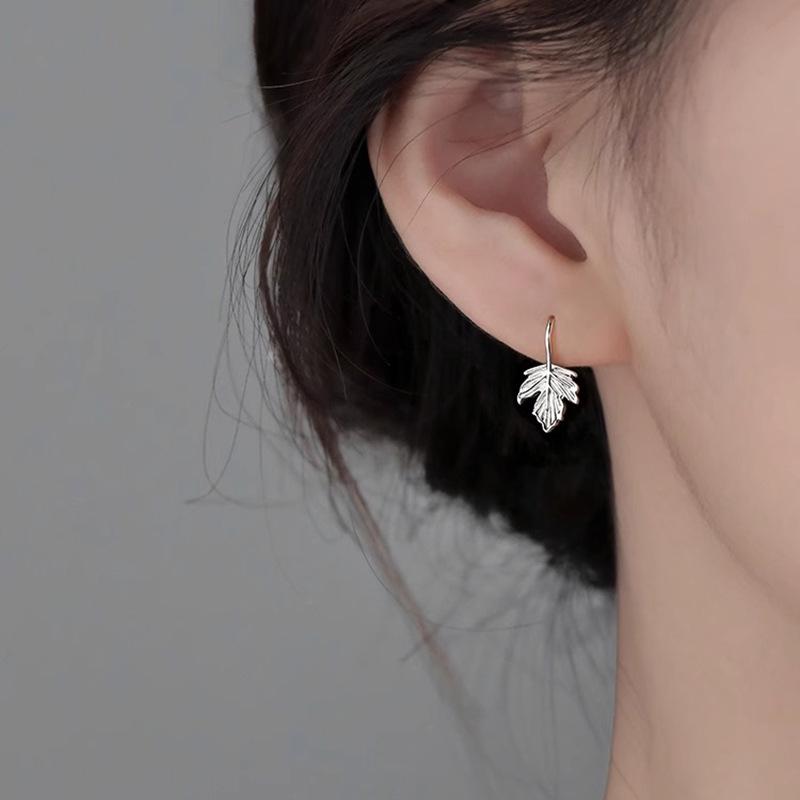 Elegant Maple Leaf Earrings for Women - Simple, Unique Design for Students & Everyday Wear
