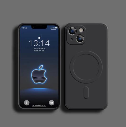 Жидкий силиконовый чехол для For Iphone 17 16 15 14 13 12 11 Pro Max Mini Plus 16e Для Magsafe Магнитная беспроводная зарядка Крышка