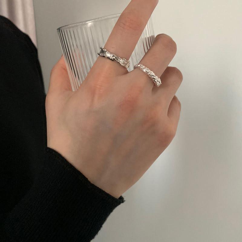 925 Регулируемое Элегантное Кольцо из Стерлингового Серебра Геометрического Стиля для Женщин Трендовое