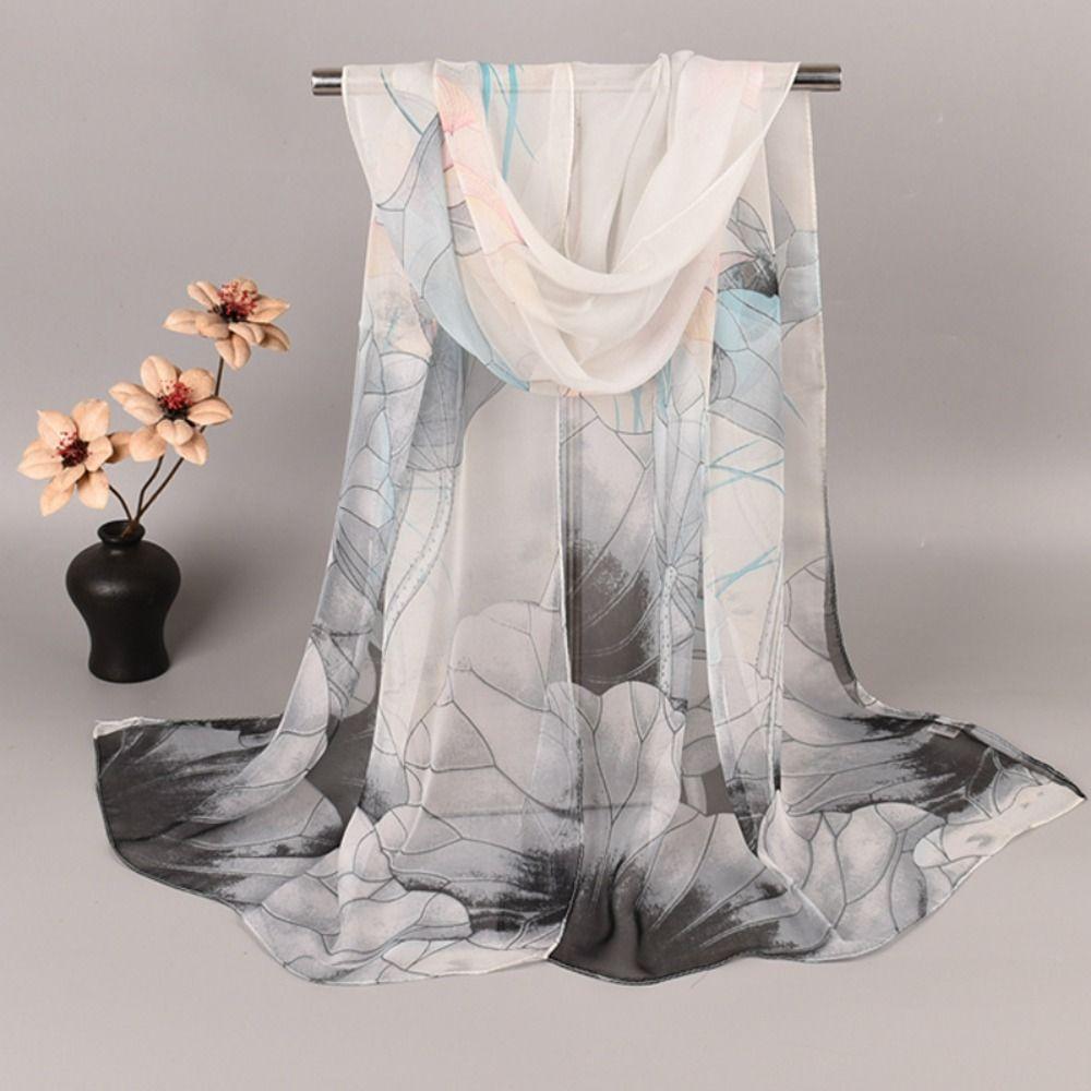 50*160cm Silk Scarf Satin Surface Long Shawl Fashion Printed Scarves For Women Girls