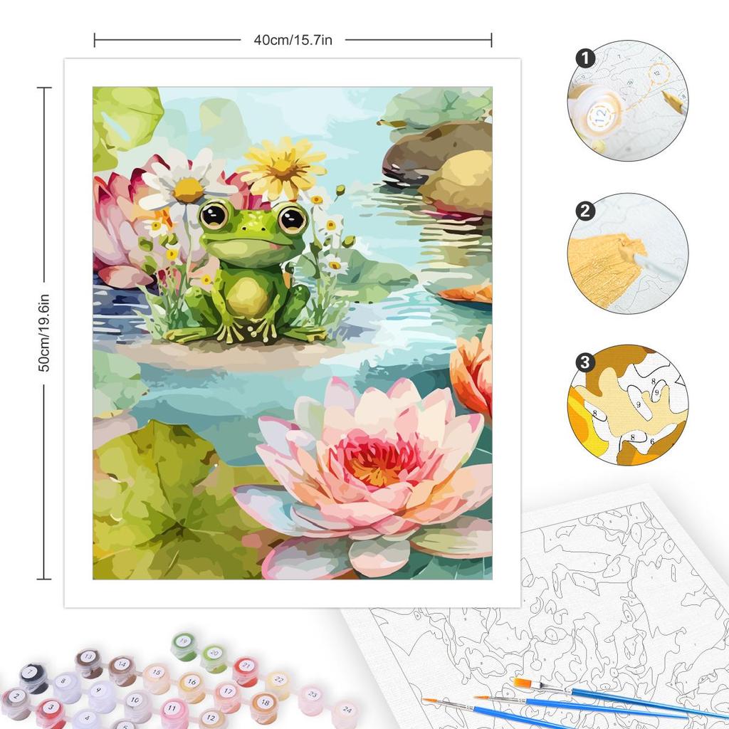 Рамка с цветком лотоса, картина по номерам для взрослых, наборы, картина ручной работы по номерам, картина для подарка своими руками, 40x50 см