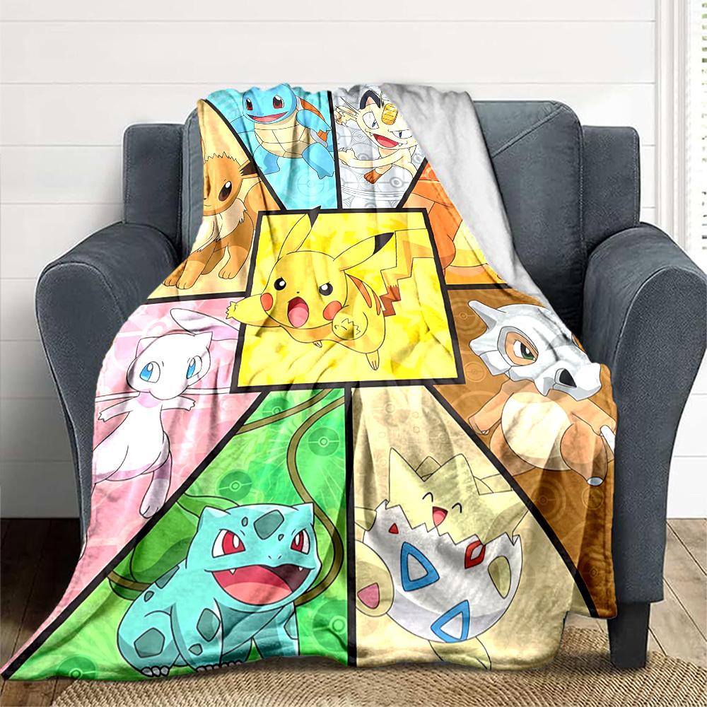 1 шт. Мягкое и теплое фланелевое одеяло с персонажами Pokemon, многоцелевое покрывало для дивана, софы, офиса, кровати, кемпинга, путешествий