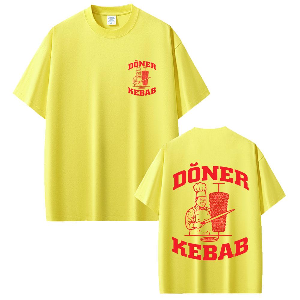 Doner Kebab Funny Graphic T-shirt Men Women Gothic Harajuku Summer Streetwear Men's Pure Cotton Oversized Short Sleeve T Shirts