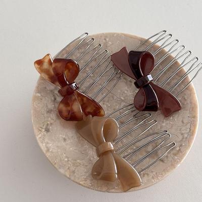 Простая ацетатная расческа-бантик для волос с зажимом DIY Аксессуары для волос Принадлежности для волос Милая расческа-бантик для волос с зажимом Ацетатная расческа-бантик