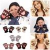 14Colors Fashion Winter Fluffy Lovely Bear Cat Paw  Plush Gloves Fingerless