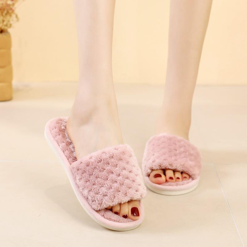 Мохнатые тапочки в стиле феи с пшеничными ушками для женщин, зимние, новые, стильные, плюшевые, для кондиционера, ленивые, с одной линией, хлопковые швабры