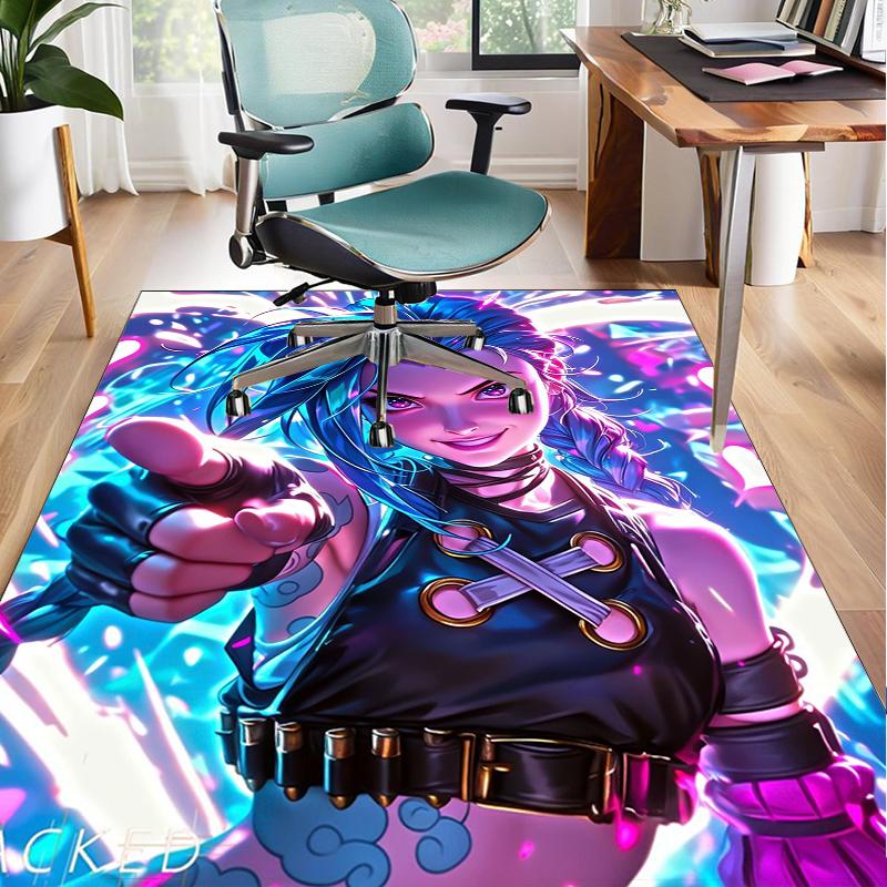 Fantasy Warrior Jing Office Rug Chair Mat, Game Carpet, Suitable for Front Door, Bedroom, Living Room, Desk, Holiday Gift