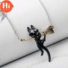 Hi Kiki's Delivery Service JiJi Necklace Black Cat Pendant Japan Anime Cute Cosplay Jewelry For Women