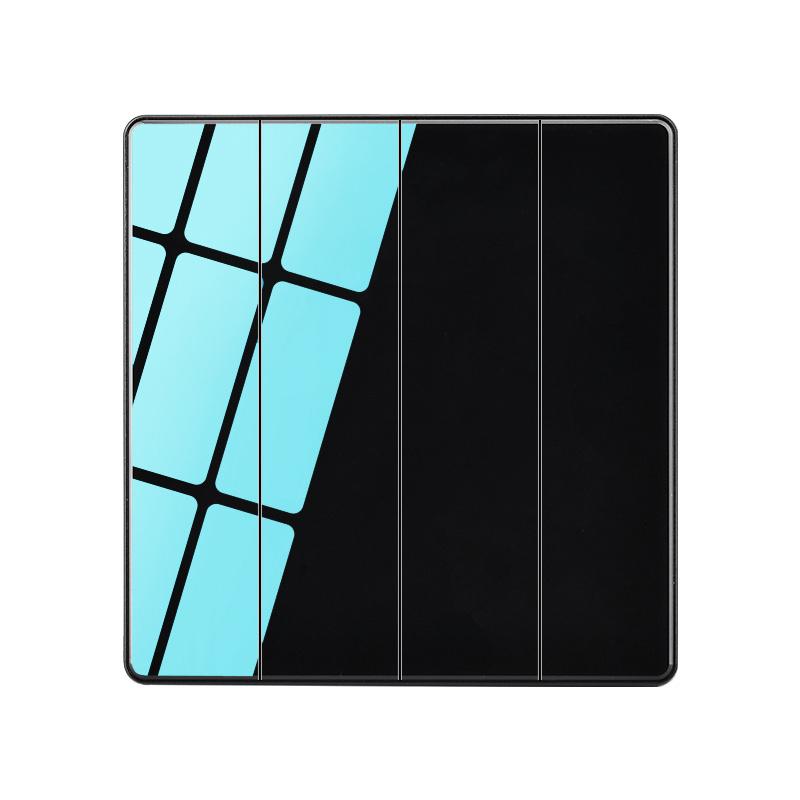 86mm Tempered Glass Wall Switch Socket Panel EU French UK Standard USB Charging Port 1/2/3/4 Gang Push Button Rocker Switch