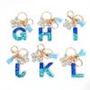 Blue Gradient Butterfly Epoxy Letter Keychain