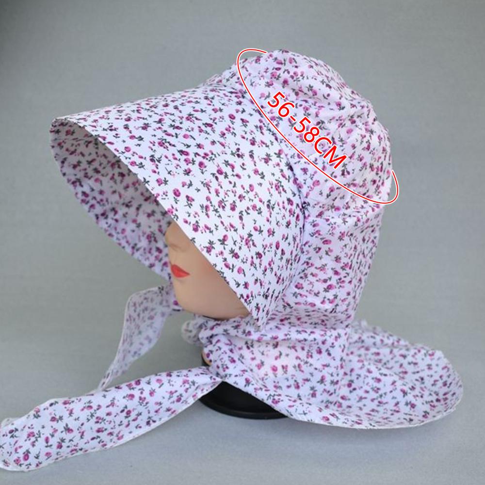 Floral Print Tea Picking Cap Quick Drying Headscarf Hat Sun Hat  for Women Spring and Summer