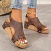 Comfortable Women's Platform Sandals with Open Toe and Slingback Wedge for Summer Vacation
