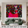 Happy Birthday Backdrop Floral Skeleton Dress Polyester Party Wall Decor