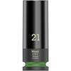 WERA 1/2" Hex Wheel Nut Impact Socket, 21mm Hex Drive, 85mm Total Length, 004592