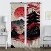 Sun Moon and Tree Curtains for Bedroom Shades Living Room Curtain Home Interior Curtains 2 Pieces Partition Kitchen Blackout