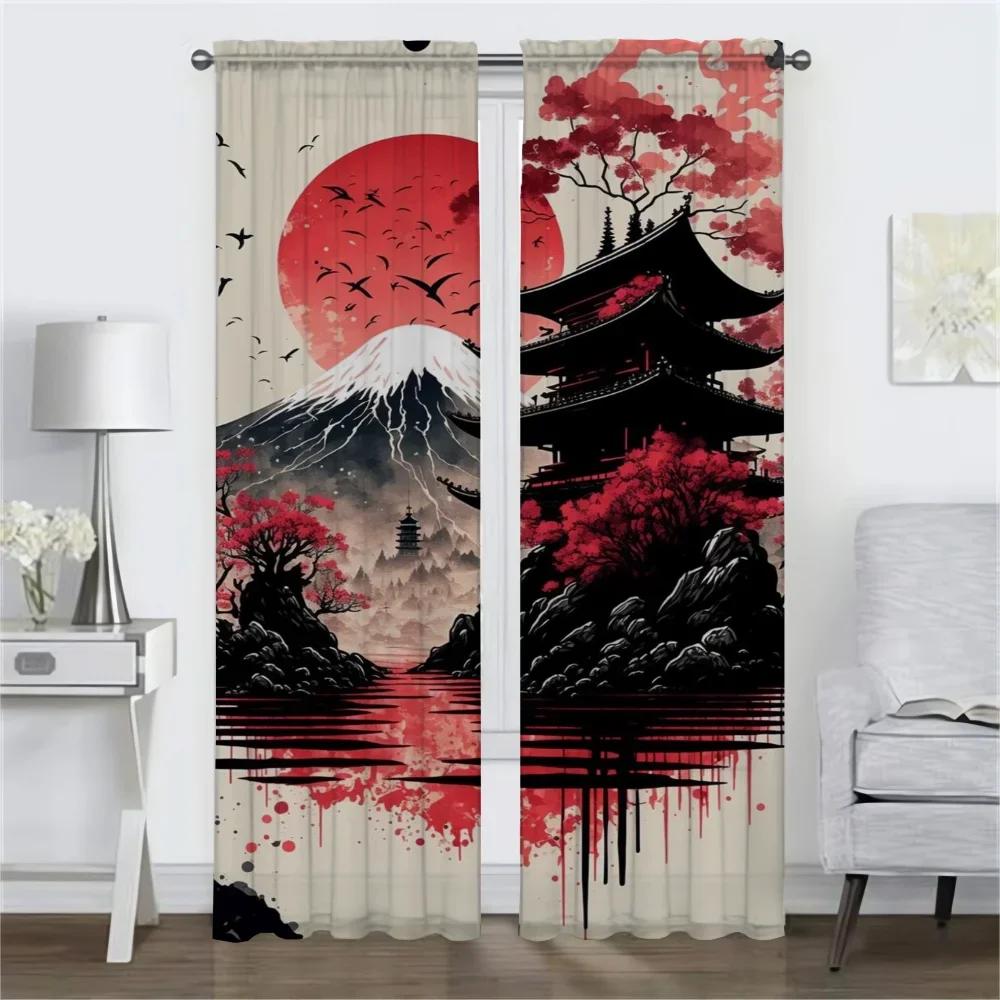 Sun Moon and Tree Curtains for Bedroom Shades Living Room Curtain Home Interior Curtains 2 Pieces Partition Kitchen Blackout