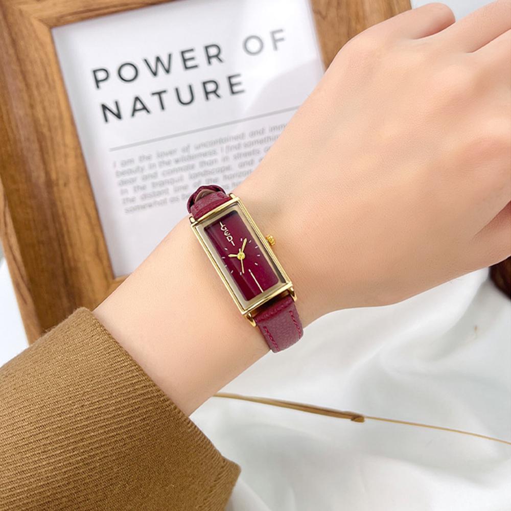 Elegant women's watch red fashion high-end white temperament luxury women's square watch female gift women's watch new arrival