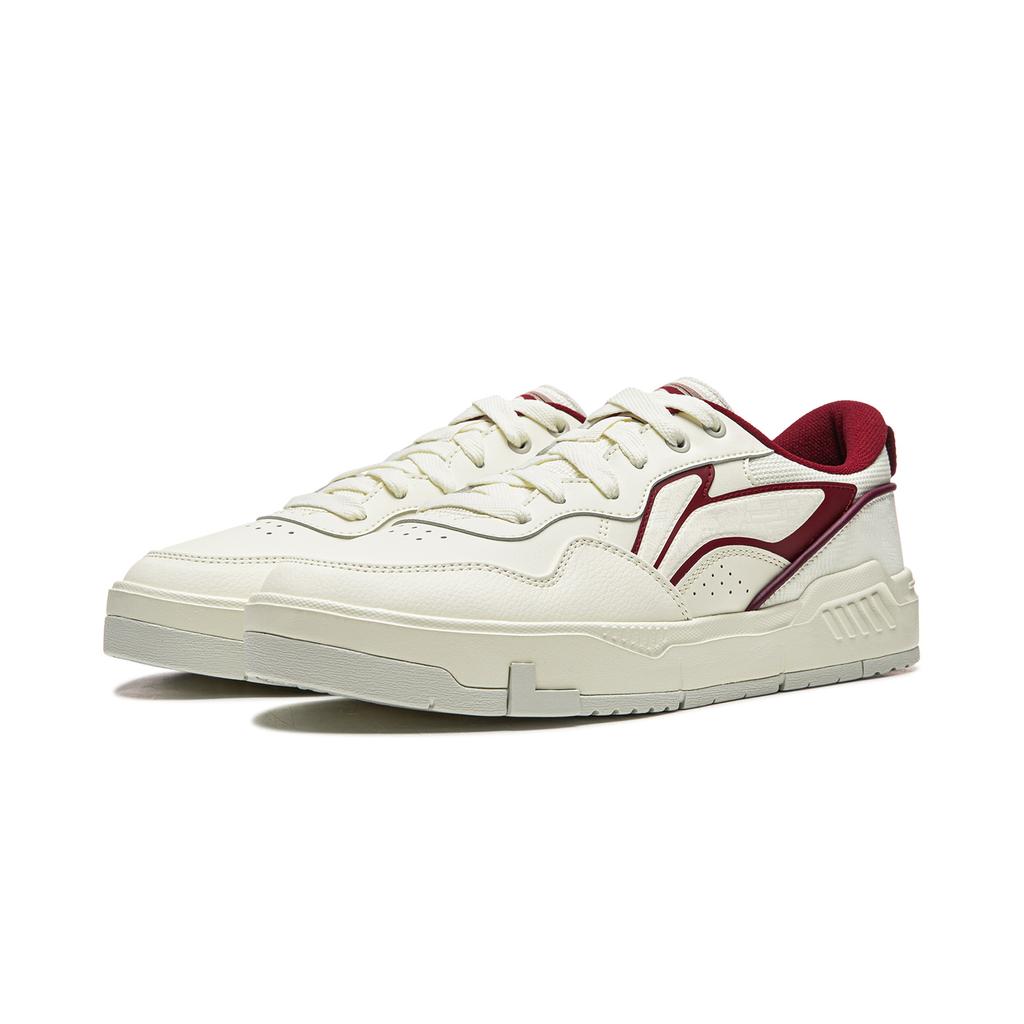 Li Ning Обычные низкие кеды для скейтборда 80-х Мужские Белый Красный AGCW013-1