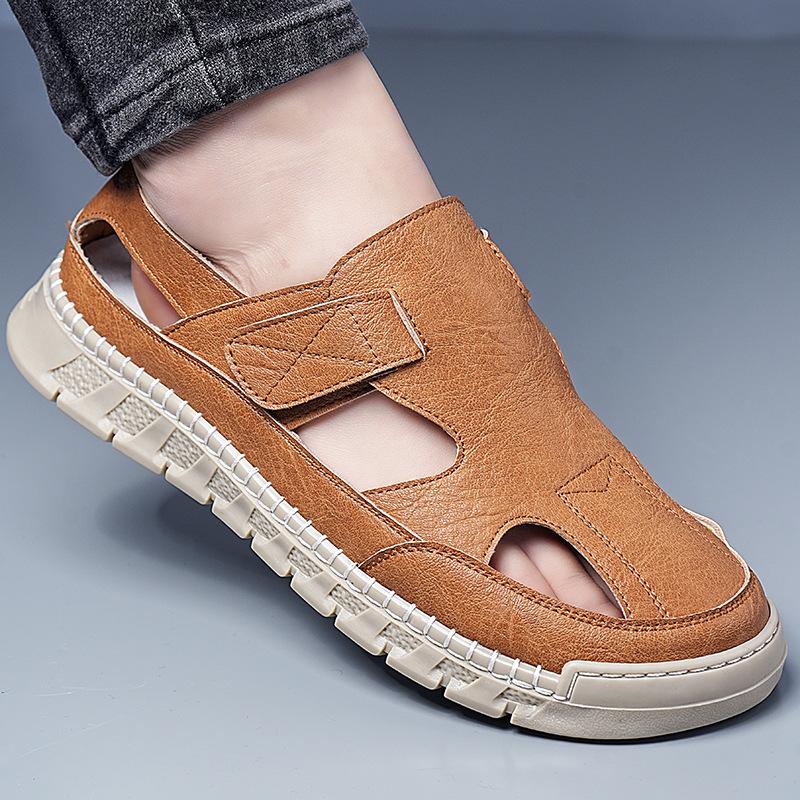 2026 sandals men's summer breathable bag head hole shoes hollow soft sole sports driving beach wading sandals 2506
