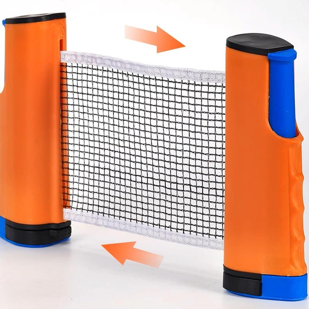 NEXSTAGES Portable Table Tennis Set with and Openable and Retractable Perfect for Home Includes Storage Compact and Lightweight Racket, Net, Ball,