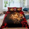 Lion Duvet Cover Set Microfiber Couple Bedding Set For Boys Teens 3D Animal Print Comforter Cover African Wildlife Quilt Cover