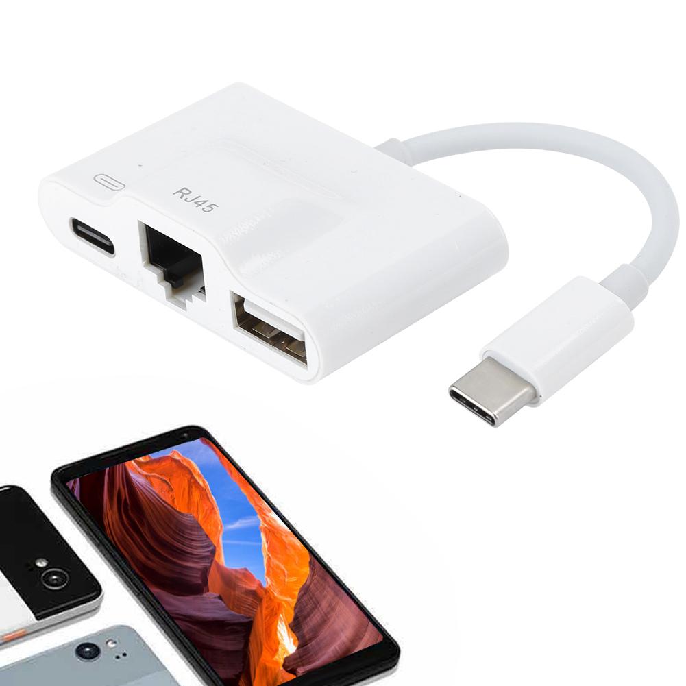 Адаптеры Ethernet USB Перезаряжаемый TypeC Внешняя Проводная Сетевая Карта для Компьютеров Планшетов RJ45
